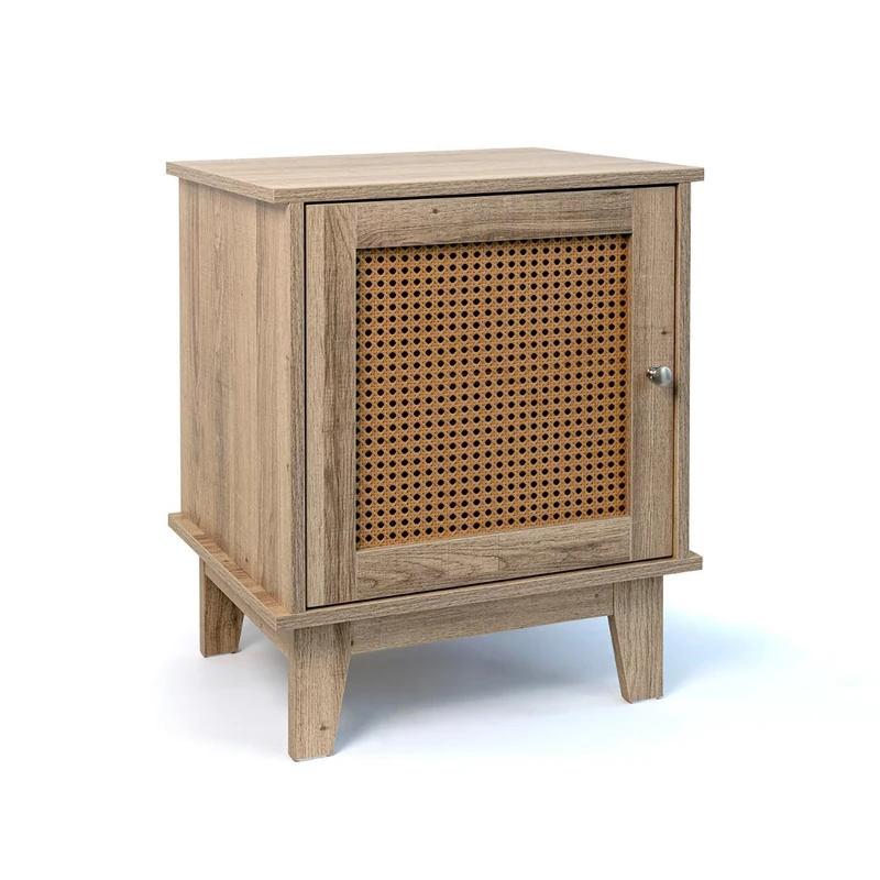 VINTHERA Moa Bedside Table with Door Grid, 48 x 40 x 60 cm - Image 1