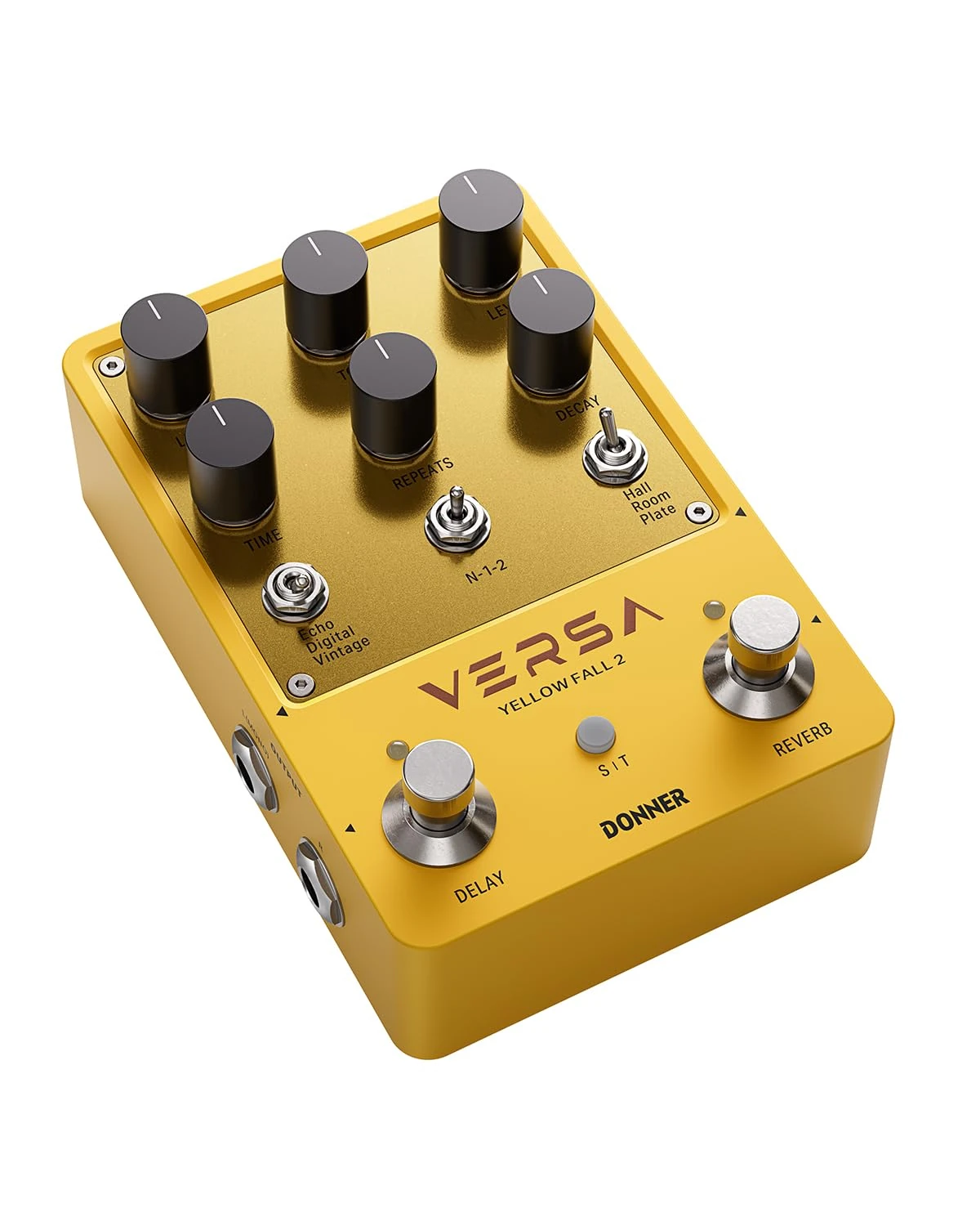 Donner Delay & Reverb Pedal with Tap Tempo, Preset Saving, Stereo in/out, Digital 3x3 Multi-Mode Effects for Electric/Acoustic Guitar, True Bypass (Yellow Fall II)