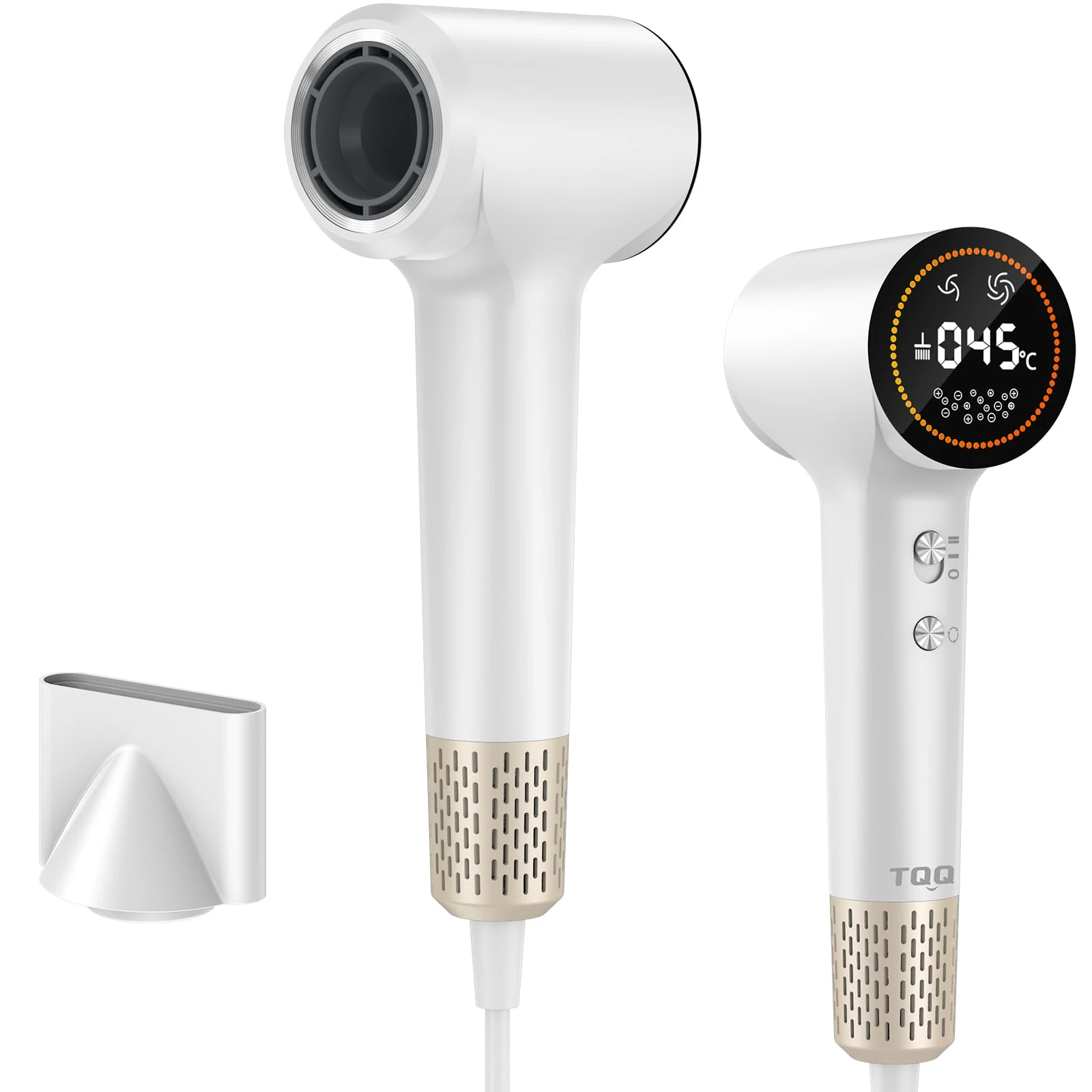 TQQ Hair Dryer, 400 Million Plasma Ionic Hairdryer, 110, 000 RPM High Speed Brushless Motor Blow Dryer for 2min Fast Drying, 57dB Low Noise Travel Hairdryers for Women and Men