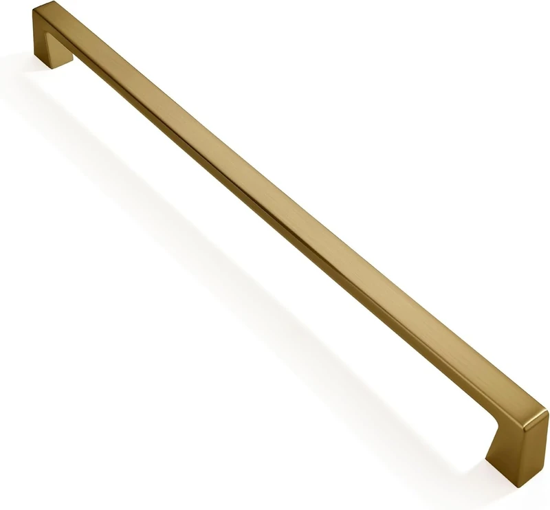 khtumeware 3 Pack Appliance Pull 18 Inch Brushed Brass Cabinet Pulls Brushed Gold Cabinet Pulls - Gold Drawer Handles Modern Dresser Drawer Hardware Zinc Alloy Pulls for Kitchen