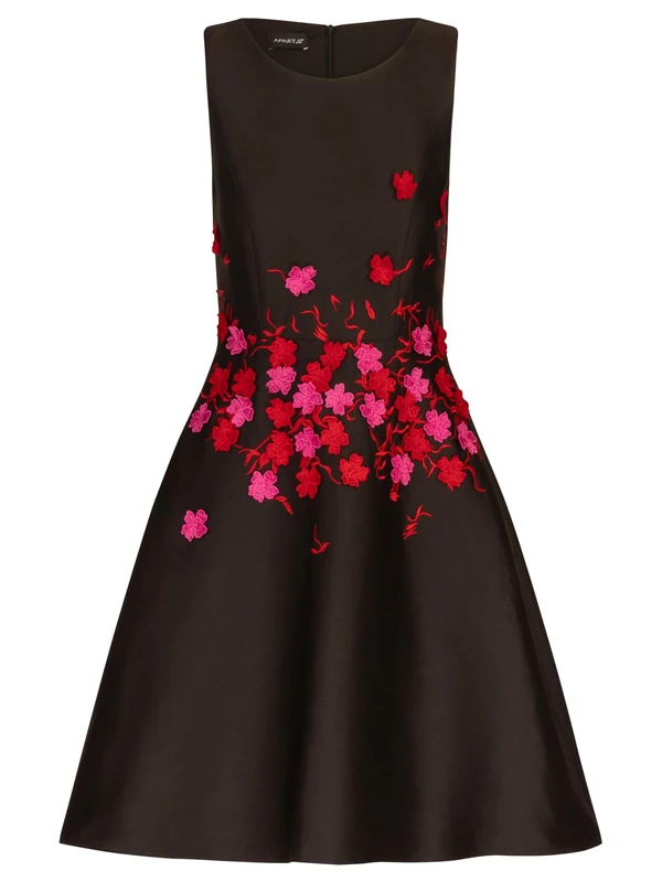 APART Fashion Women's Cocktail Dress - Black and Multicoloured 14