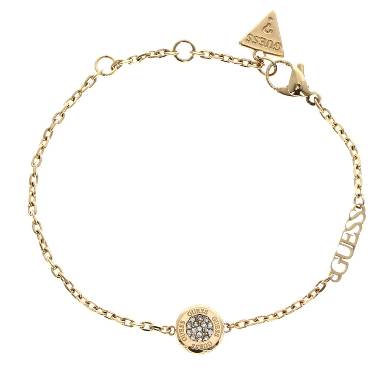 GUESS Bracelet pour femme matelassé coin doré JUBB04594JWYGS, Cristal