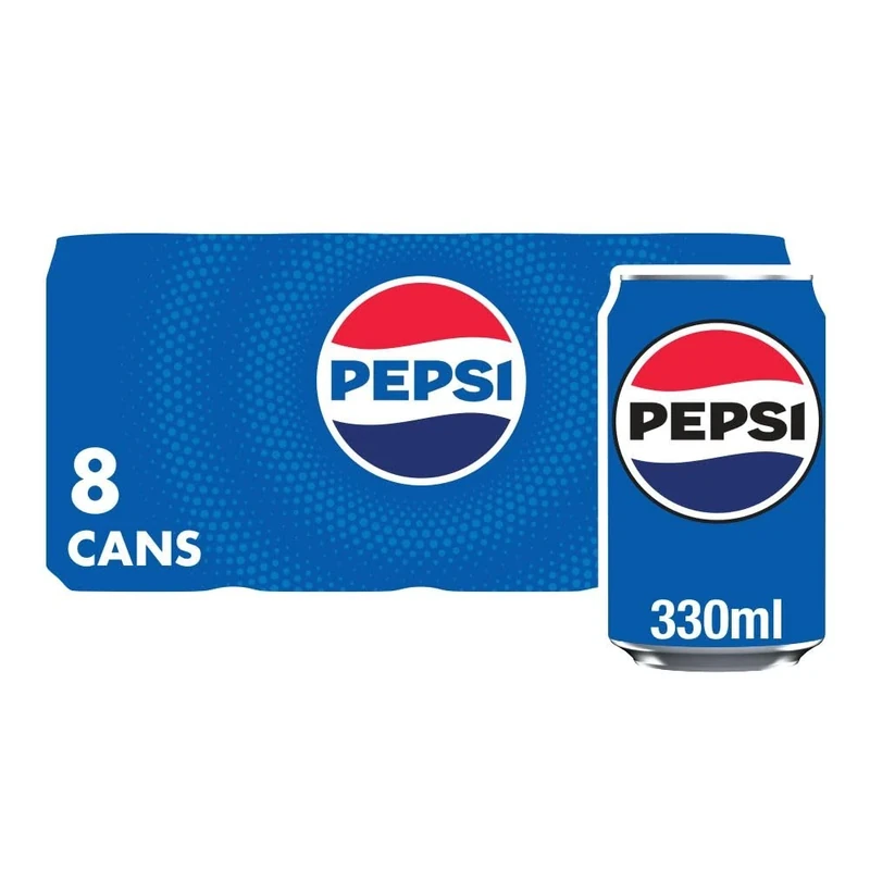 Pepsi Regular Cans, 8 x 330ml