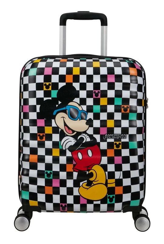 American Tourister Wavebreaker Disney FL - Spinner S, Hand Luggage, 55 cm, 36 L, Multicolor (Mickey Check)