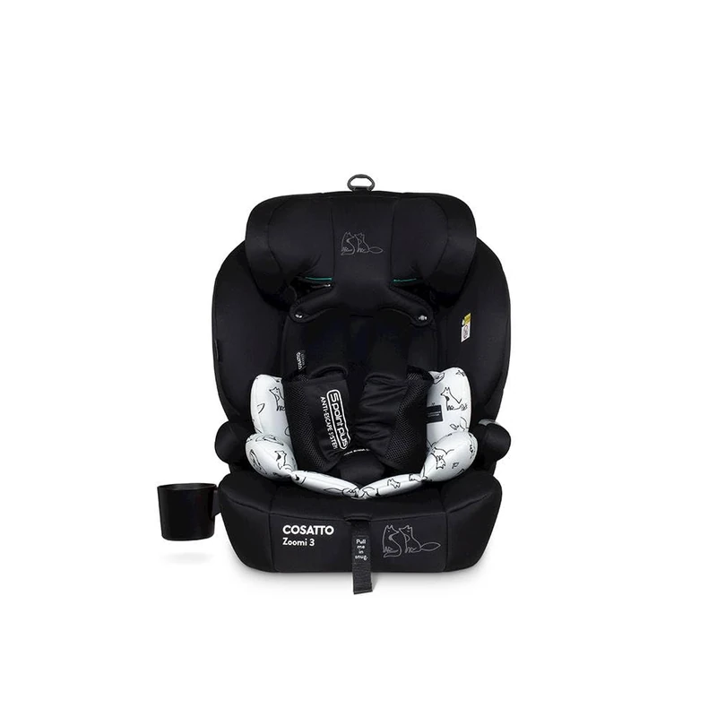Cosatto Zoomi 3 i-Size ISOFIX Car Seat | 15 Months-12 Years | 10-Position Headrest, Side Impact Protection, 5-Point Harness, Washable Liner & R129 Tested - Forward Facing for Group 123 (Foxed)