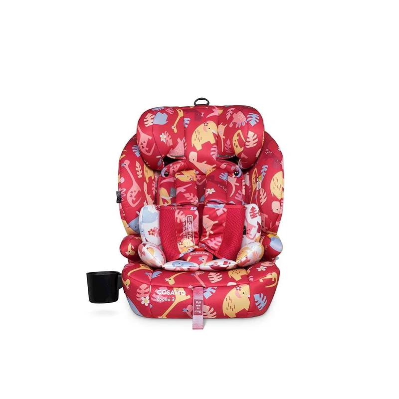 Cosatto Zoomi 3 i-Size ISOFIX Car Seat | 15 Months-12 Years | 10-Position Headrest, Side Impact Protection, 5-Point Harness, Washable Liner & R129 Tested - Forward Facing for Group 123 (Dino Delite)