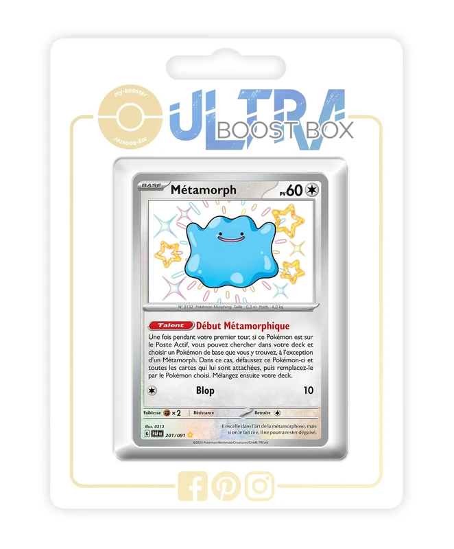 Métamorph (Ditto) 201/091 Shiny - 4.5 - Destinées de Paldea Box of 10 Pokemon French Cards - Image 1