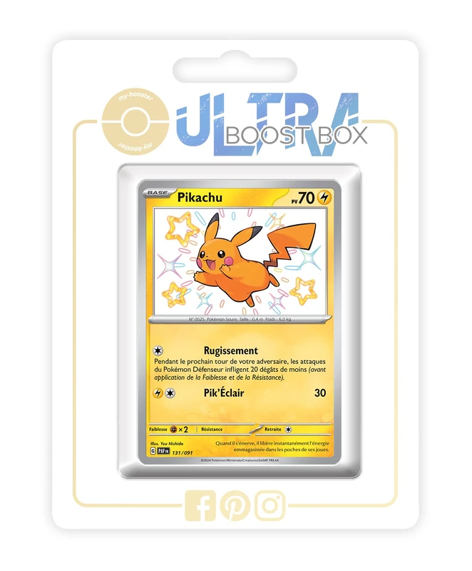Pikachu 131/091 Shiny - my-booster X Écarlate et Violet 4.5 - Destinées de Paldea Box of 10 Pokemon French Cards