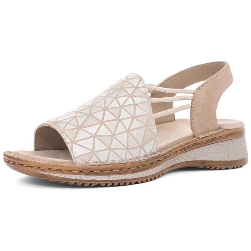 ARA Women's Hawaii Sandals, Sand/Silver, Sand, 39 EU