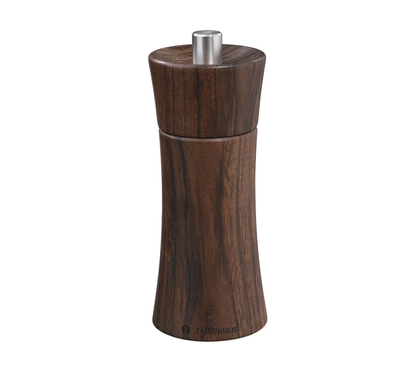 Zassenhaus Frankfurt Salt Mill 14 cm Walnut with Fully Adjustable High Performance Ceramic Grinder Filled Spice Mill Diameter 5.4 × 14 cm - Image 1
