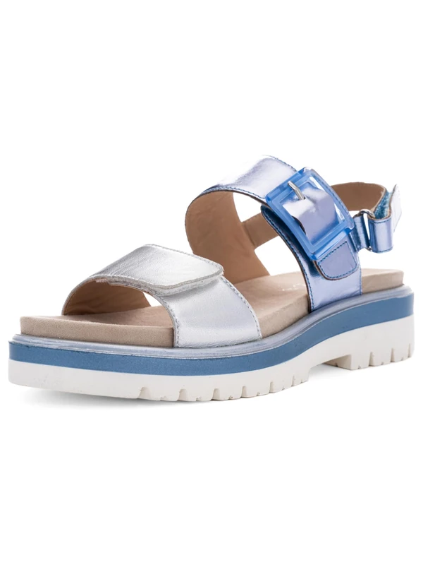 ARA Women's Malaga Sandals, Silver Sky, 9 UK