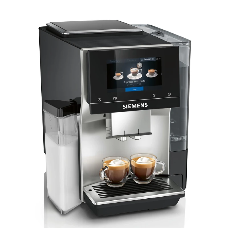 SIEMENS EQ700 Fully Automatic Bean to Cup Coffee Machine, 5" Touch Screen Display, Cold Brew/Slow Brew, Integrated Milk Container, 30+ Coffee Beverages, Home Connect, TQ713GB3