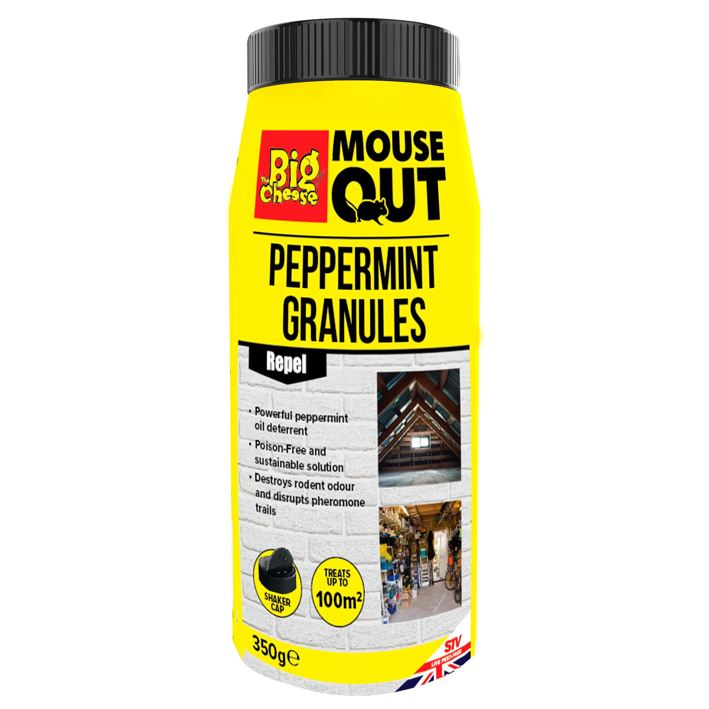 The Big Cheese® Mouse Out® Peppermint Granules - 350g, Anti-Rodent Rat & Mouse Deterrent & Repellent