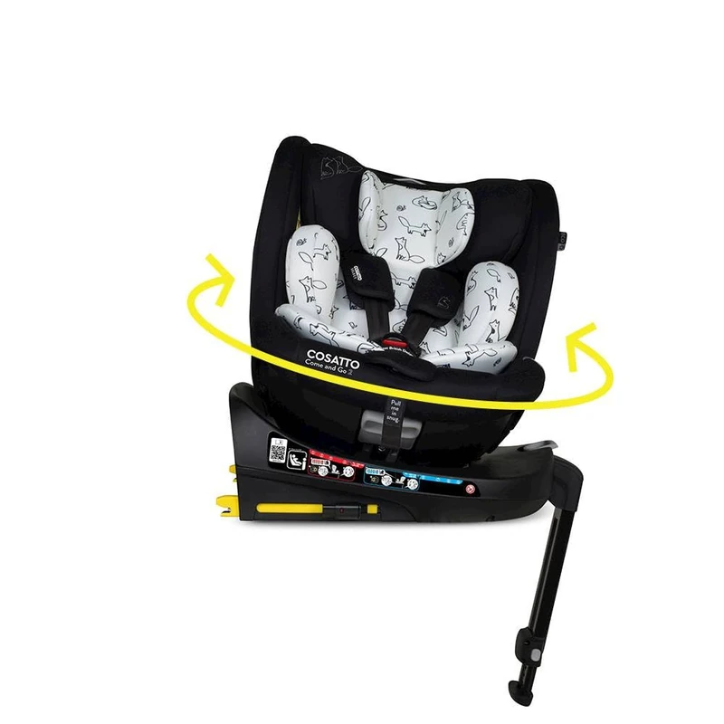 COSATTO Come& Go 2-360° Rotate Car Seat, Birth to 4 Years (0-105cm), Group 0/0+/1 ISOFIX Integrated Base, R129, ERF, Side Impact Protection, 5 Point Plus Anti Escape (Foxed)