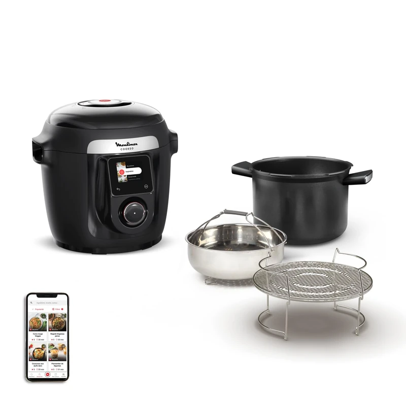 Moulinex Cookeo Wi-Fi 10-in-1, Multicooker, 10 Cooking Modes, Pressure Cooking, Detailed Steps, CE96G810