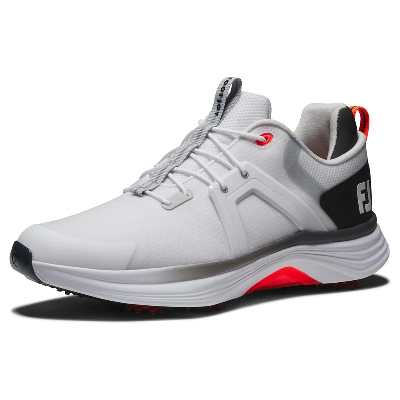 FootJoy Men's Hyperflex Golf Shoe, White/Black/Red, 6 UK Medium