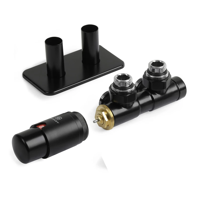 Terma Radiator Valves, Black Soft RAL 9005