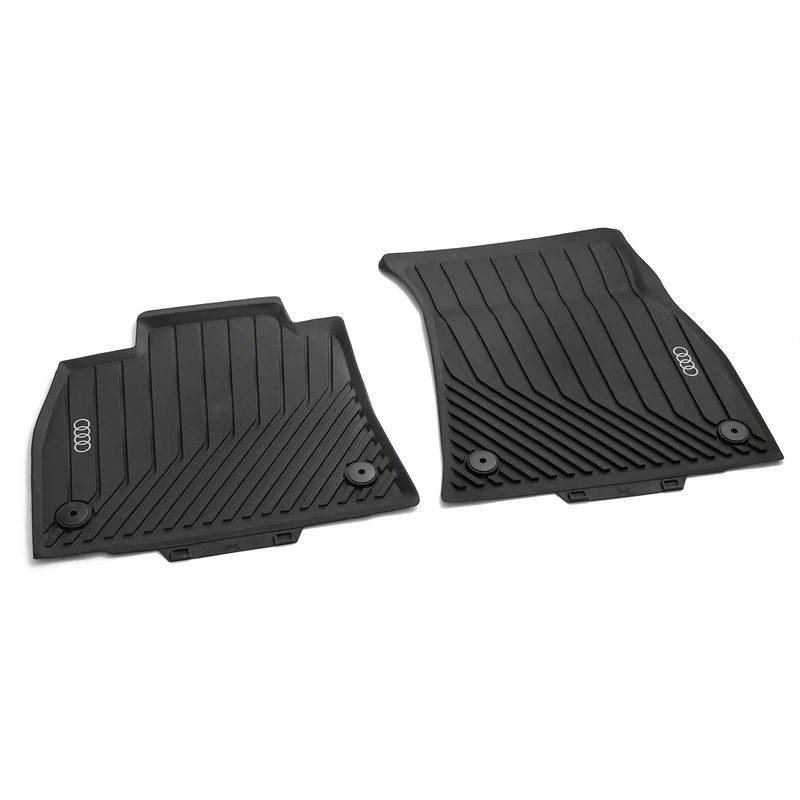 Audi Rubber Car Rugs, Plastic, Black, Front, Original, Compatible with Audi e-tron 2019-2023 and Q8 e-tron from 2024