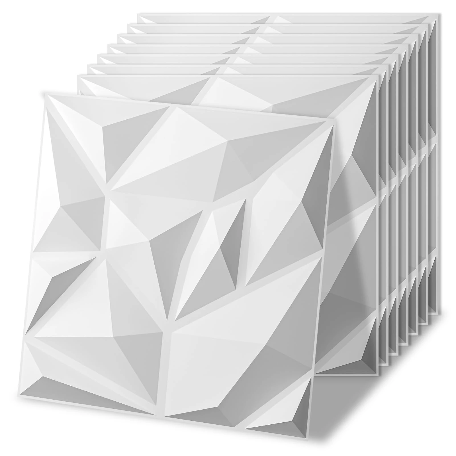 Art3d 100 Pack Decorative 3D Wall Panels, 97 Sq.Feet PVC Interior Wall Décor, 11.8"x11.8", White