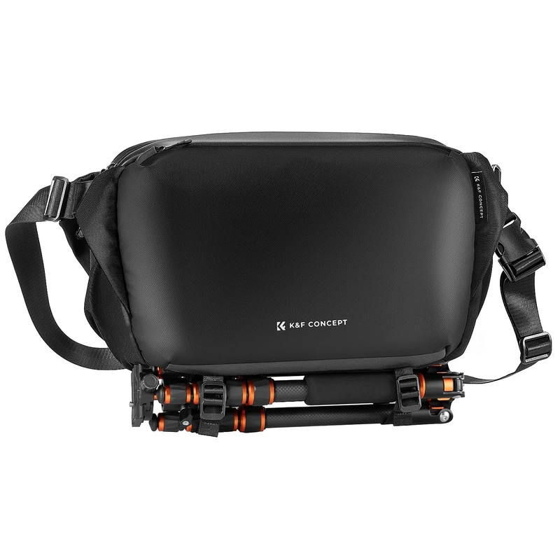 K&F CONCEPT 2 in 1 Sling Bag Everyday Shoulder Bag & Multifunction Photography Crossbody Camera DSLR Backpack Portable Bag Black Large