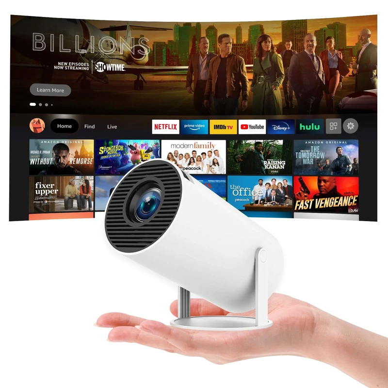 Mini Projector 4k Full HD 1080P, 160 ANSI Lumen 4K Portable Projector Dual Band Wifi6/BT5.0, Mobile Phone Projector 180°Rotatable and Auto Keystone with Android and IOS 11.0