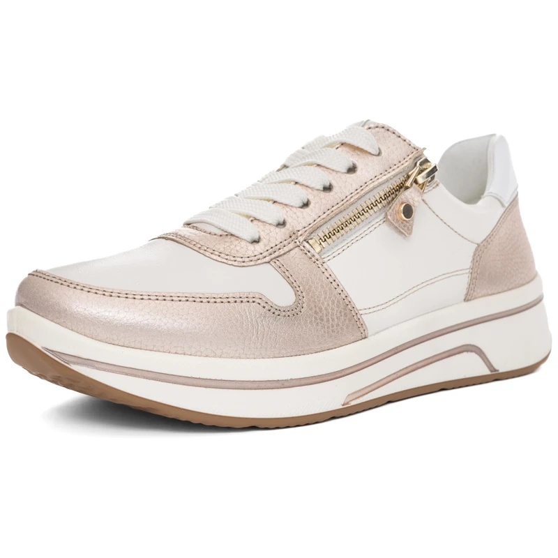 ARA Women Sapporo Sneaker, Sand Cream White, 37.5 EU Weit