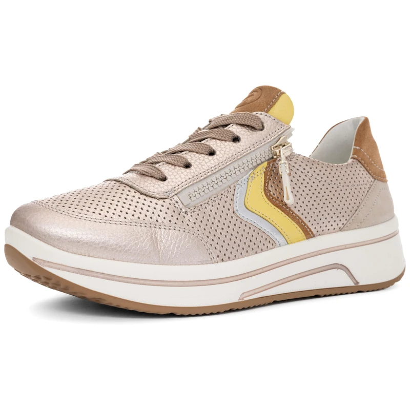 ARA Women's Sapporo Trainers, Sand, Limoncello, White, Biscuit, Shell, 35 EU Wide, Sand Limoncello White Biscuit Shell, 3 UK