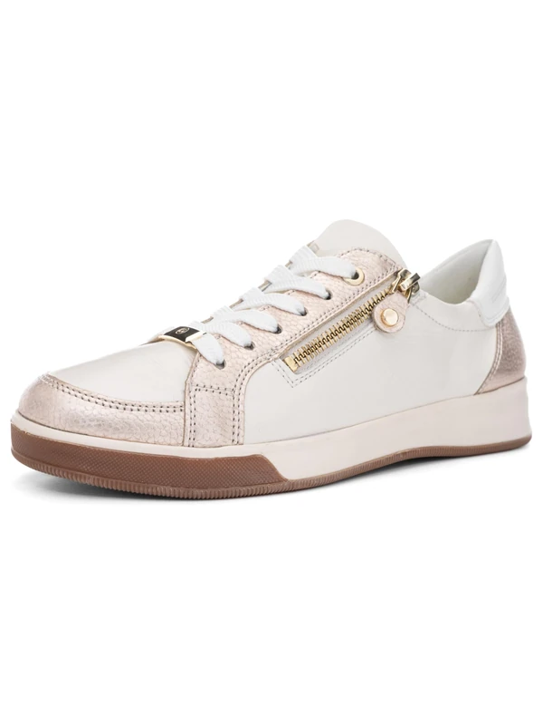 ARA Women ROM Sneaker, Sand Cream White, 37.5 EU