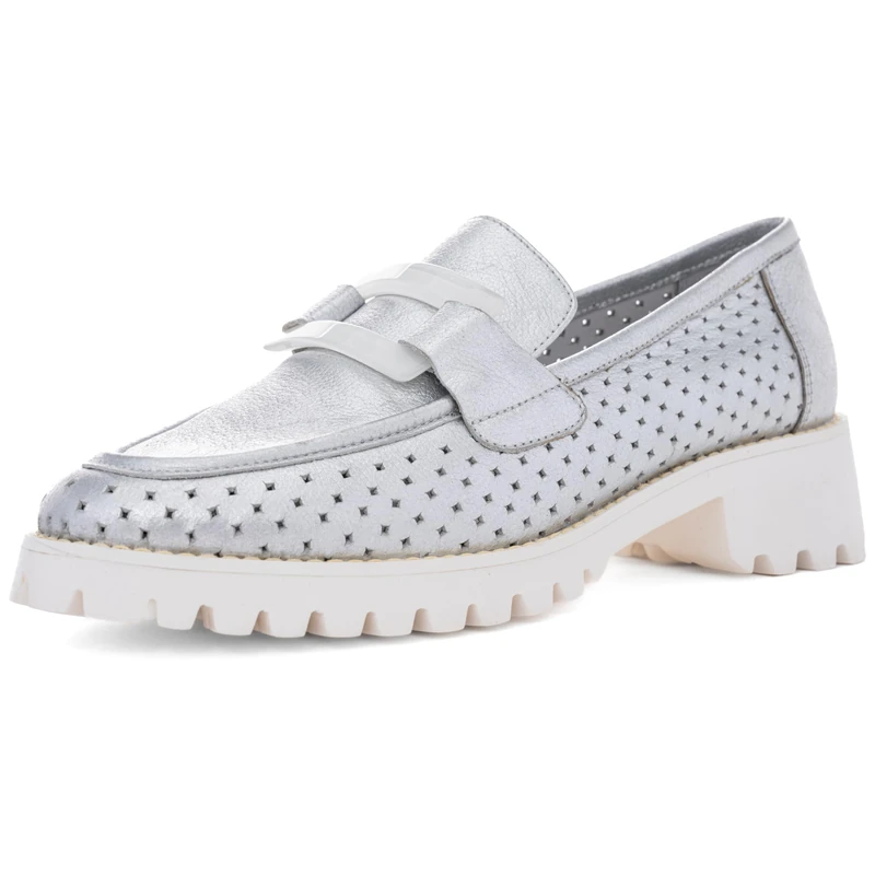 ARA Women's Kent Moccasin, Silver, 39 EU Schmal - Image 1