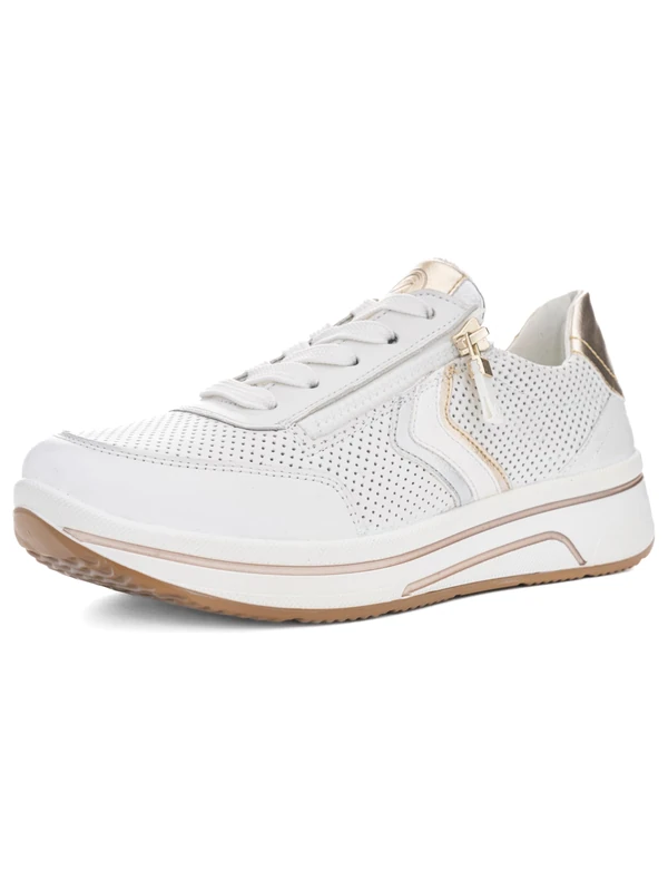ARA Women's Sapporo Sneaker, White Silver Platinum, 8.5 UK