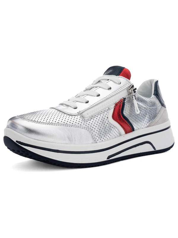 ARA Women's Sapporo Trainers, Silver Flame White Night Pebble, 39 EU Weit