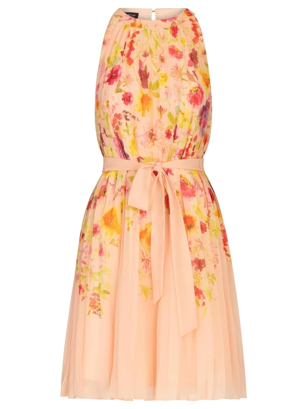 APART Fashion Women's Kurzes Plisseekleid Casual Dresses, Rose-Multicoloured, 18