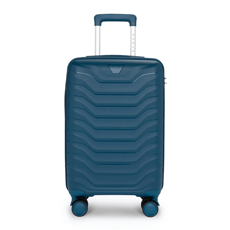 KADVA Sancho Travel Suitcase on Wheels, 38-138 Litre Cabin Luggage, Trolley, Hand Luggage, Carry Bag, Hard Shell with 4 360 Castors, Encrypted Lock with Own Code, Weight 2.3 kg, Colour Blue, blue, 113
