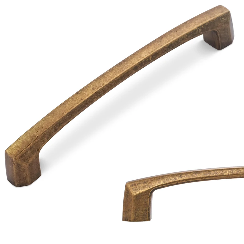 BUKOBYHE 10 Pack 6-1/4 Inch(160mm) Kitchen Cabinet Handles Antique Brass Cabinet Pulls Vintage Drawer Pulls Aged Kitchen Hardware