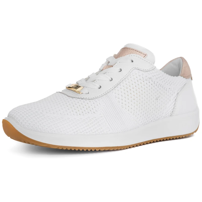 ARA Women Lissabon Sneaker, White Sand, 41.5 EU