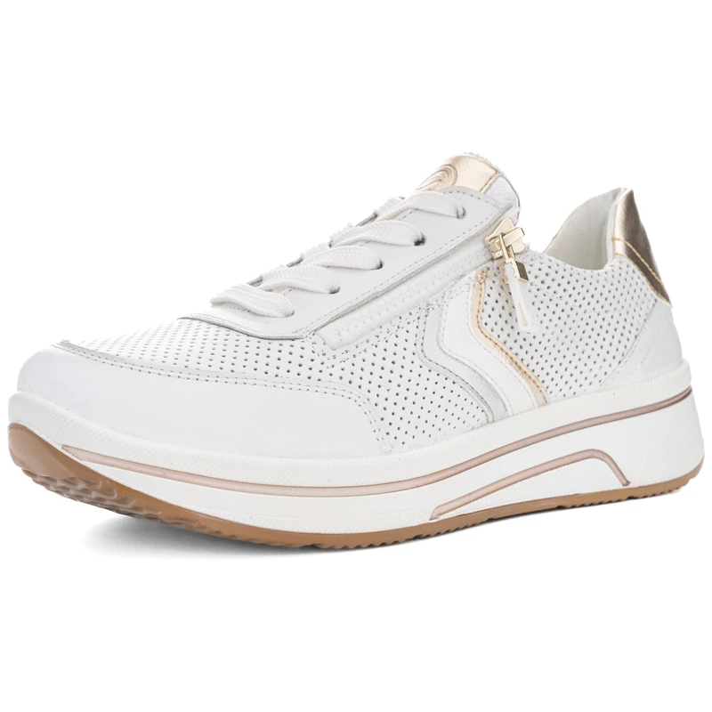 ARA Women's Sapporo Sneaker, White Silver Platinum, 7 UK