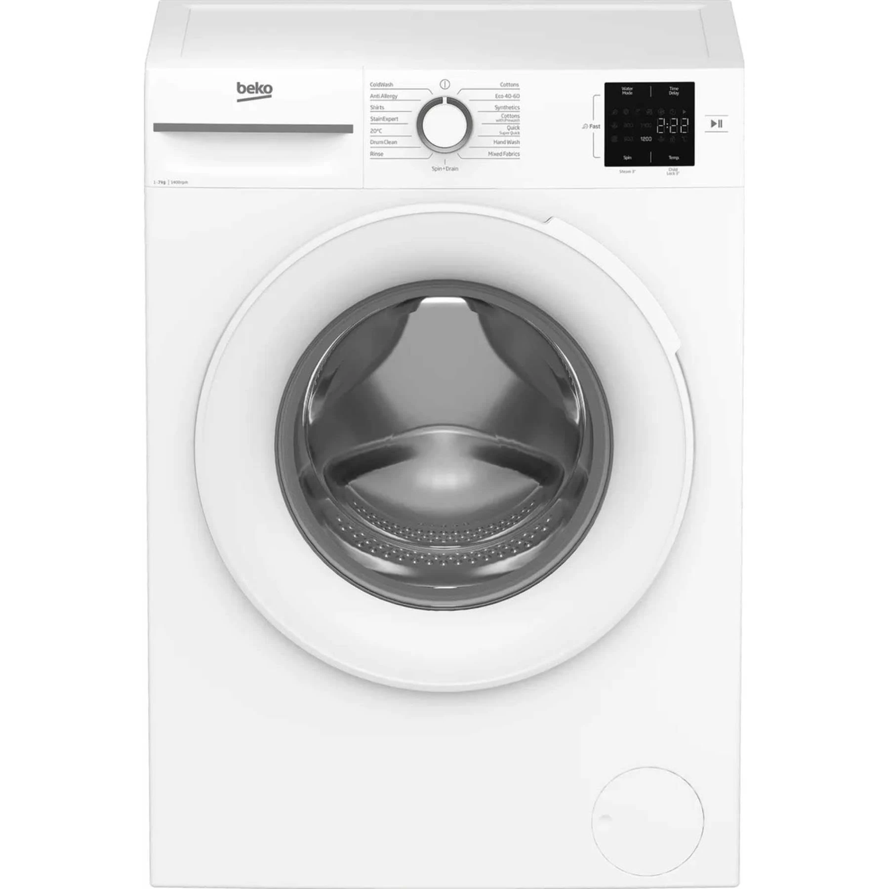 Beko BM1WT3741W Freestanding Washing Machine, 7kg Load, 1400rpm, White [Energy Class B]