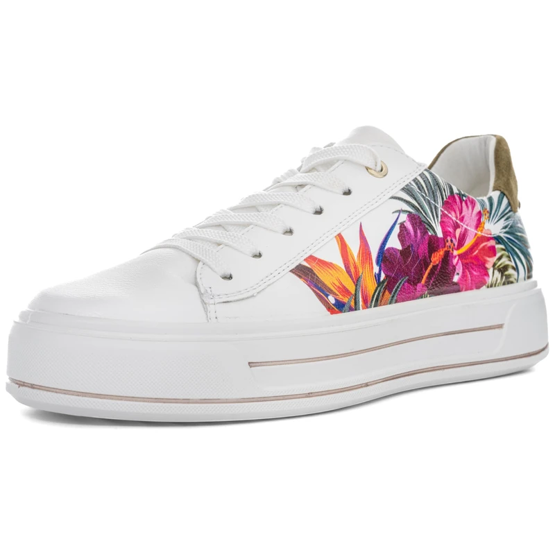 ARA Women's Canberra Trainers, White Tropicana Multi Herb, 36.5 EU Weit
