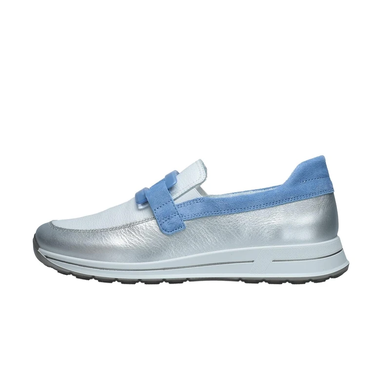 ARA Women's Osaka Slippers, Silver, White, Azzuro, 40 EU Wide, Silver White Azzuro, 8 UK