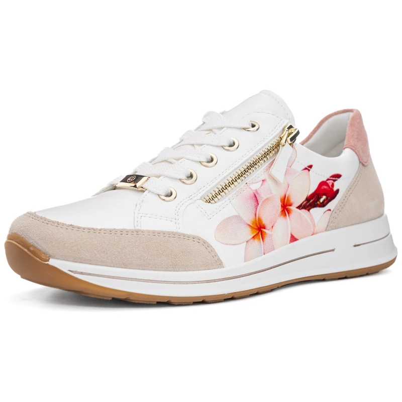 ARA Women Osaka Sneaker, Shell White Tropicana Rose Piggy, 36.5 EU Weit