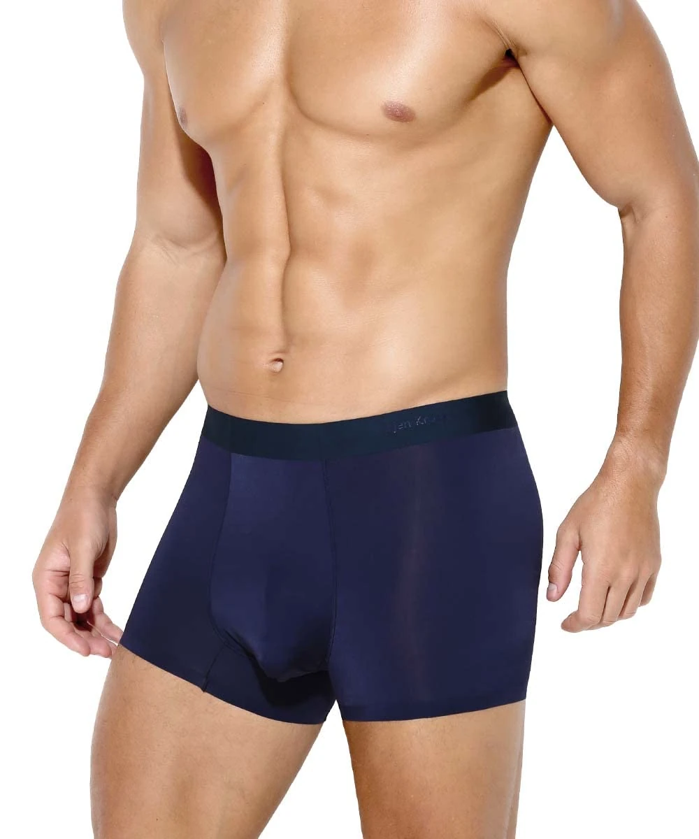Casey Kevin Mens Sexy Underwear Ice Silk Boxer Breathable Briefs for Male, Royal blue, Large