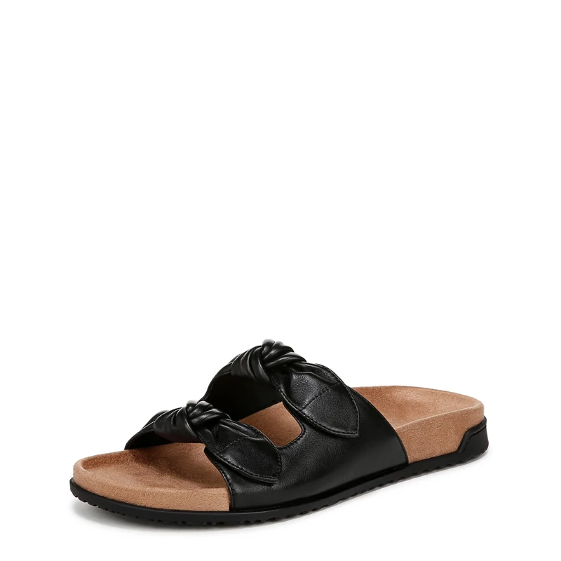 Vionic Womens Elara Slide Sandal Medium Fit UK 3, Black TMB Leather