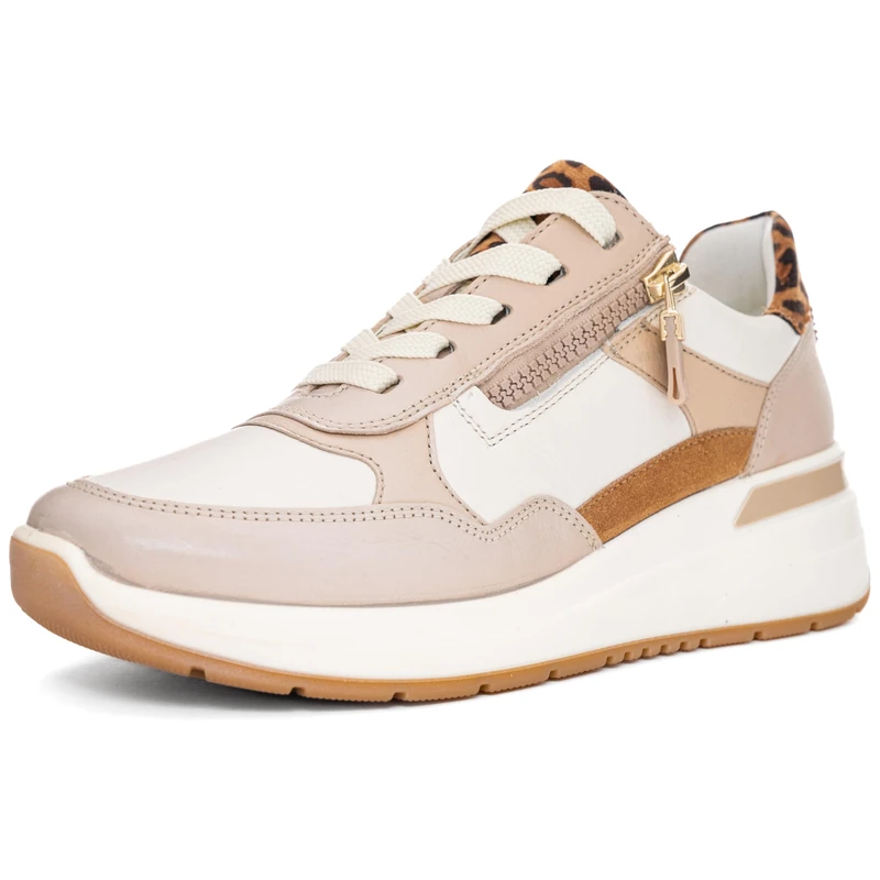 ARA Women Garda Sneaker, Shell Cream Sand Biscuit Natural, 36.5 EU Weit