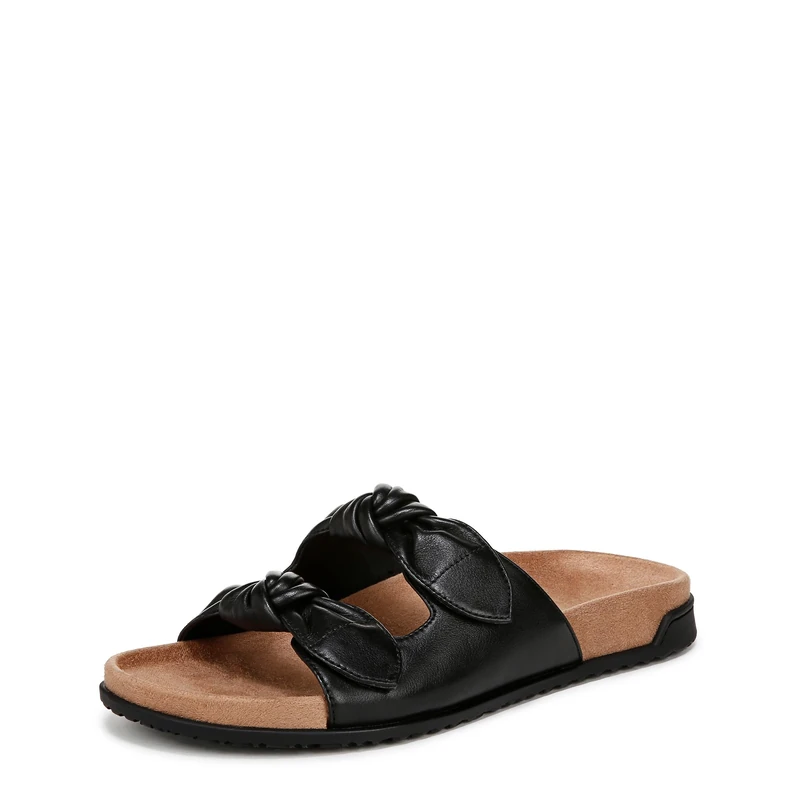 Vionic Womens Elara Slide Sandal Medium Fit UK 7, Black TMB Leather