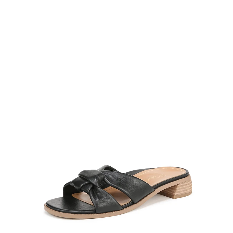 Vionic Women's Mabel Flat Sandal, Black TMB Leather, 4 UK