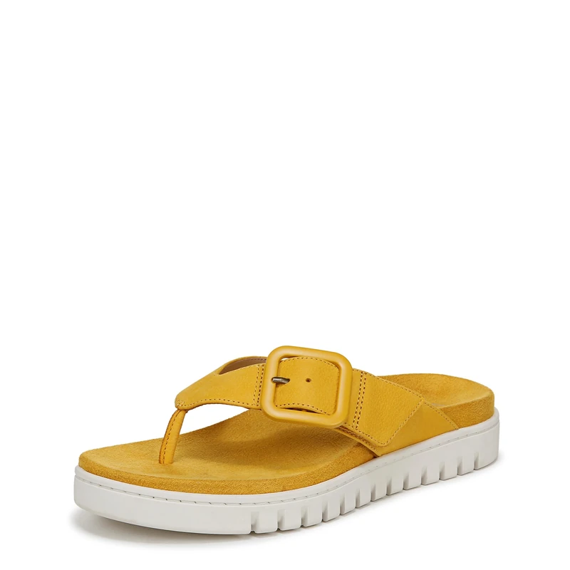 Vionic Womens Uptown Marin Flip-Flop Sandal Medium Fit UK 4.5, Daffodil Nubuck