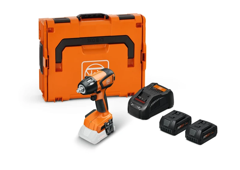 FEIN ASCD18-300W2 AS 18V Cordless Impact Driver Set, Up to 290 Nm max, 6-Speed Torque Adjustment, Metric Screws up to M18, 2 Batteries 18V 5Ah and Charger