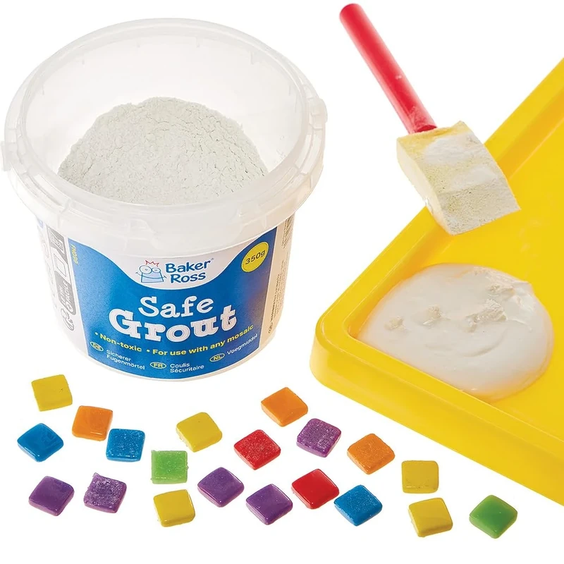 Baker Ross FN099 Safe Grout - 1 x 350g Tub, Craft Grout for Mosaics and Tiles