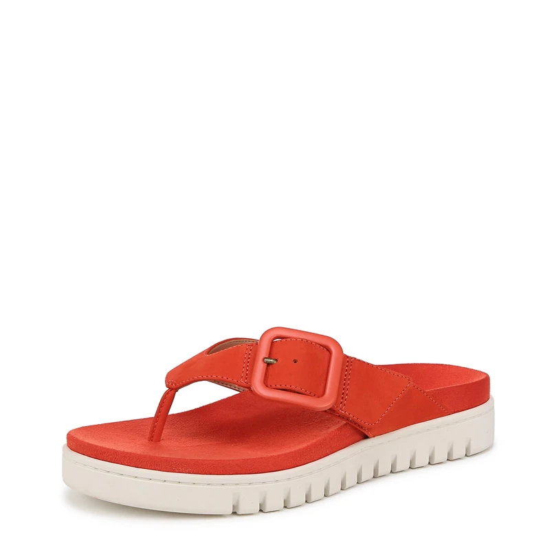 Vionic Womens Uptown Marin Flip-Flop Sandal Medium Fit UK 3, Cherry Tomato Nubuck