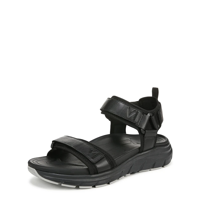 Vionic Men's Walk Max Wanderer Sport Sandal, Black Nappa, 4.5 UK